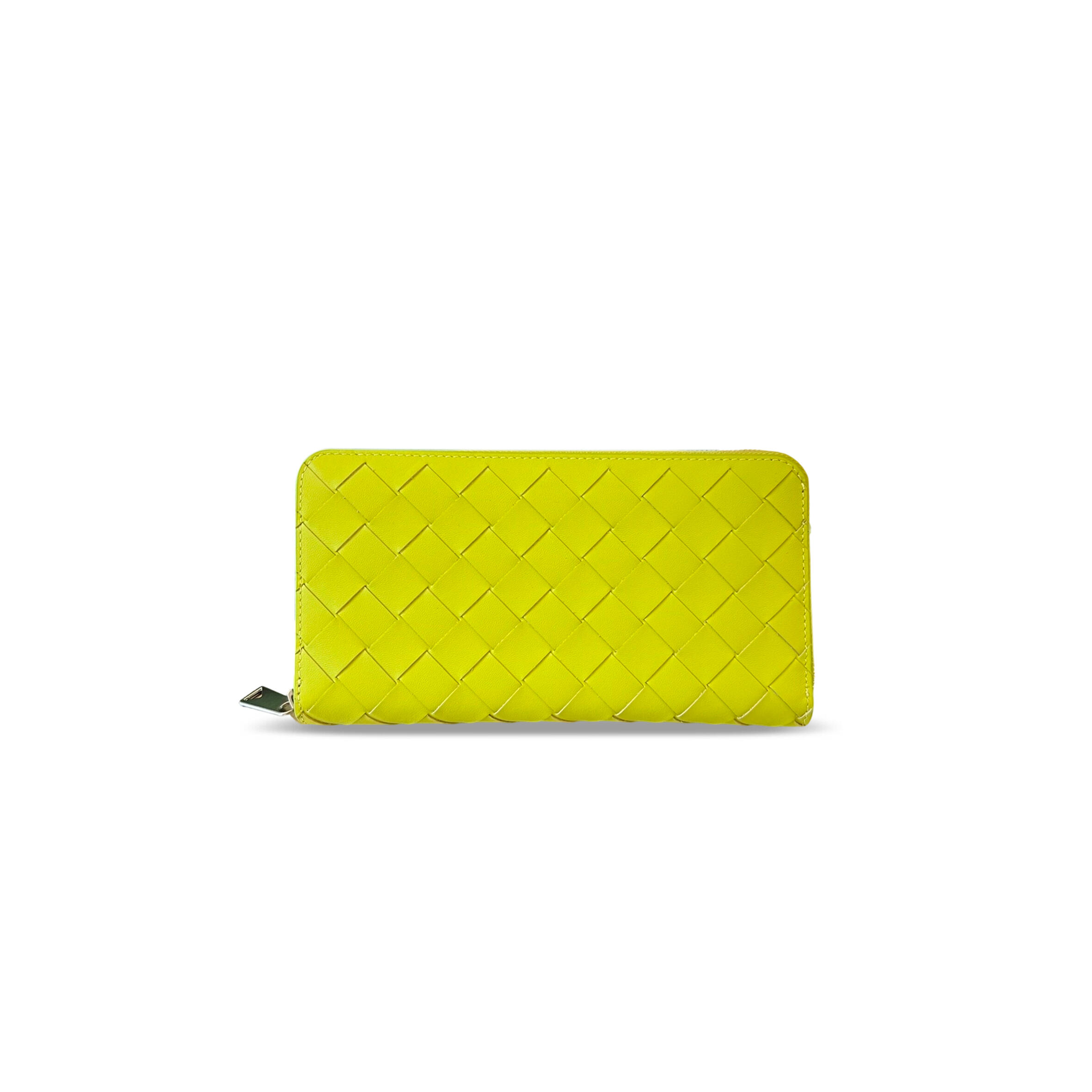 BOTTEGA VENETA INTRECCIATO ZIP-AROUND WALLET KIWI PARAKEET 593217 (19*10*2cm)